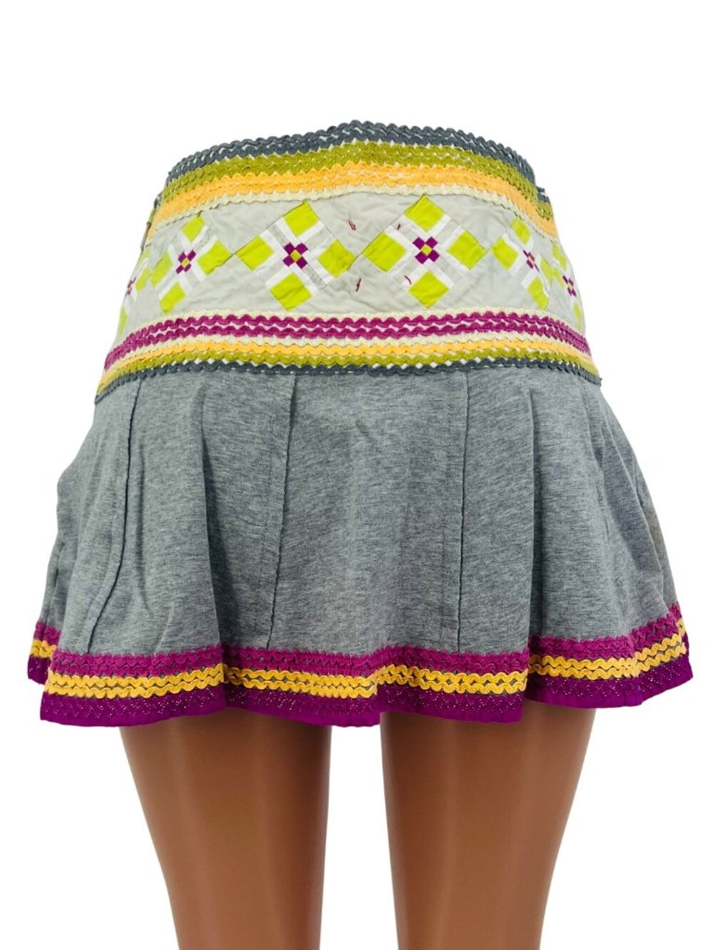 VTG Free People Archival 2004 Eagle Tag Mini Skirt 6| Y2K Indie Sleaze Boho Luxe - Picture 8 of 16